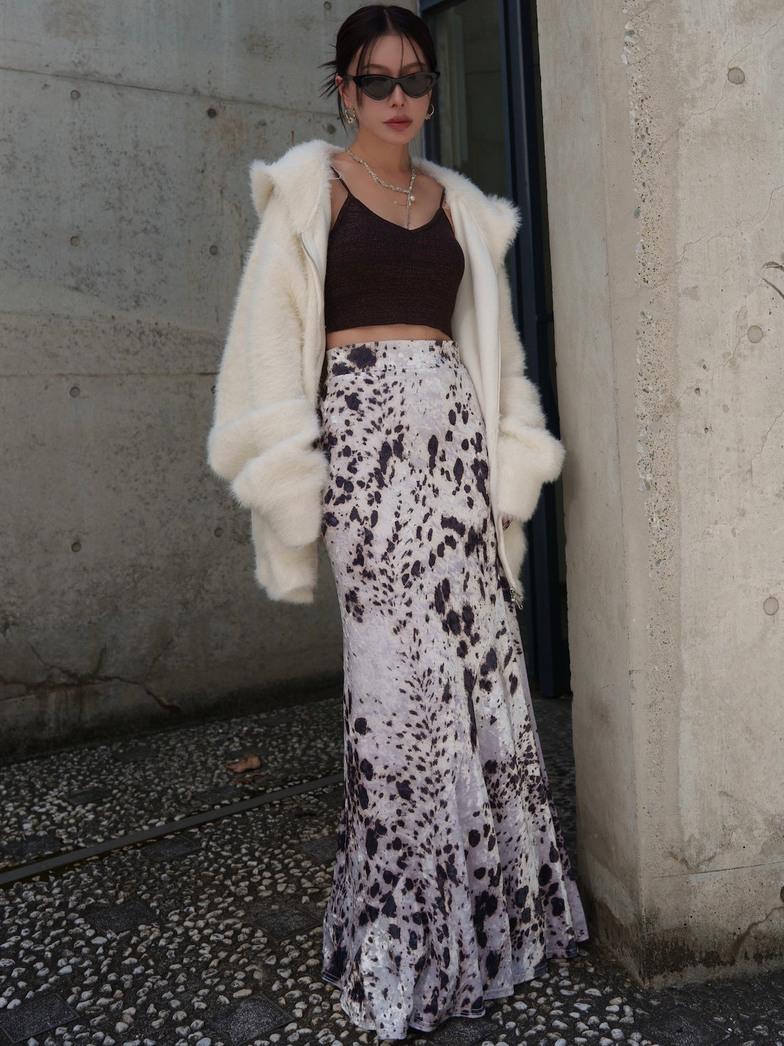 レオパード CRASH VELOUR マーメイドスカート