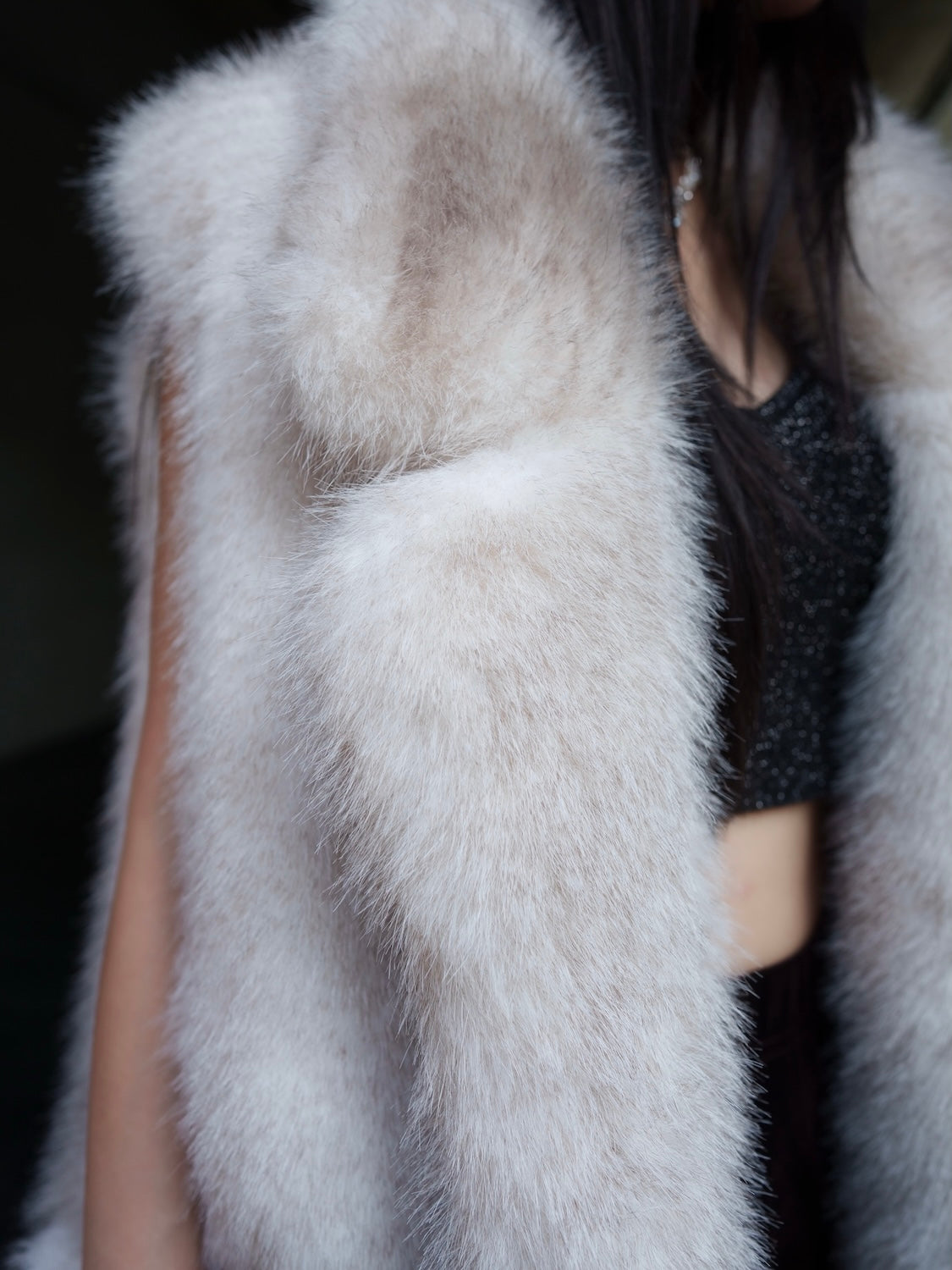 Suede ボンディング Fur ベスト