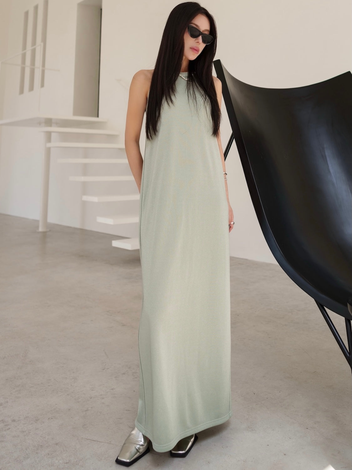 Basic ラメ カットソー ワンピース