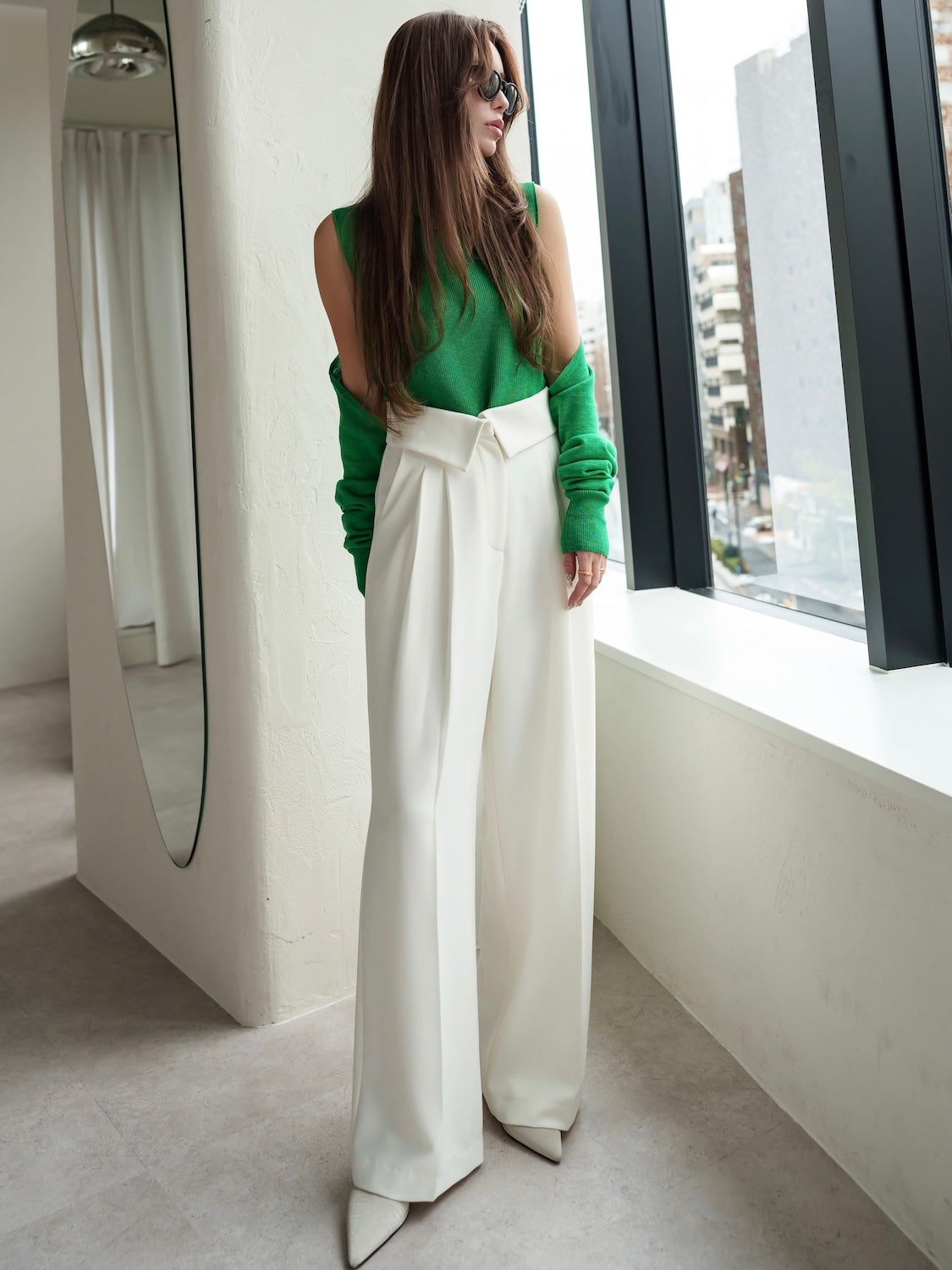 Design Waist Wide Pants