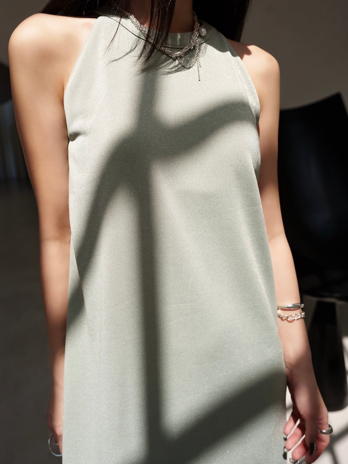 Basic ラメ カットソー ワンピース