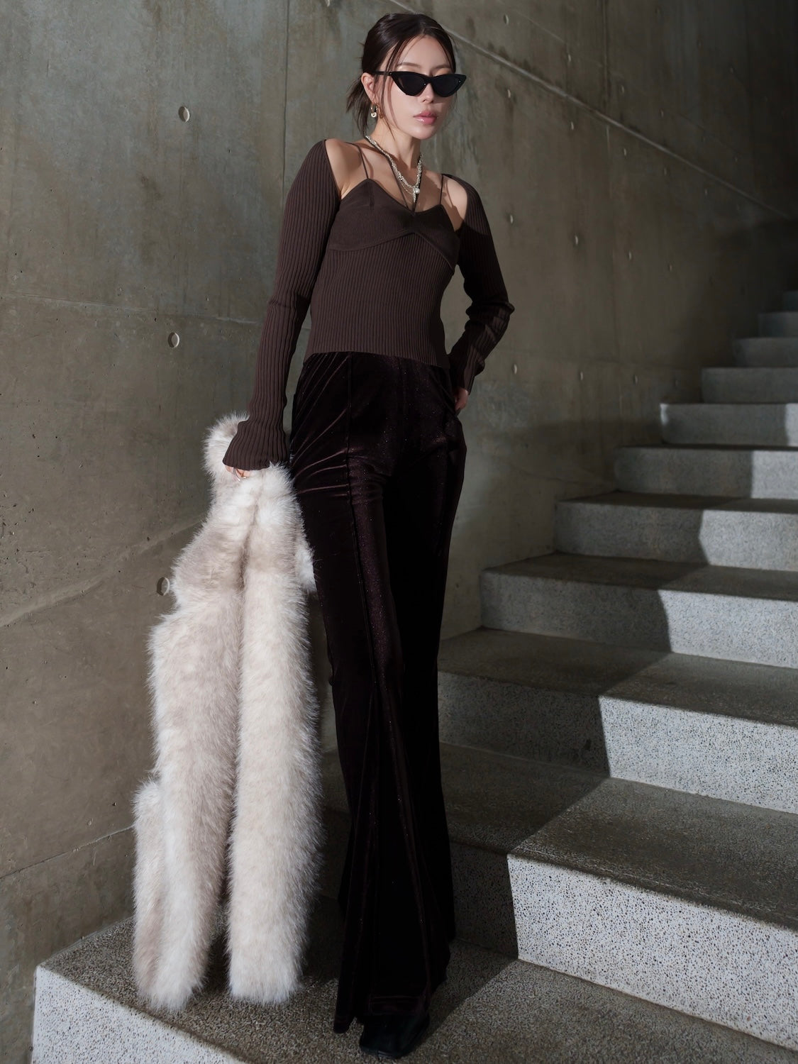 ストラップ ネック KNIT トップス