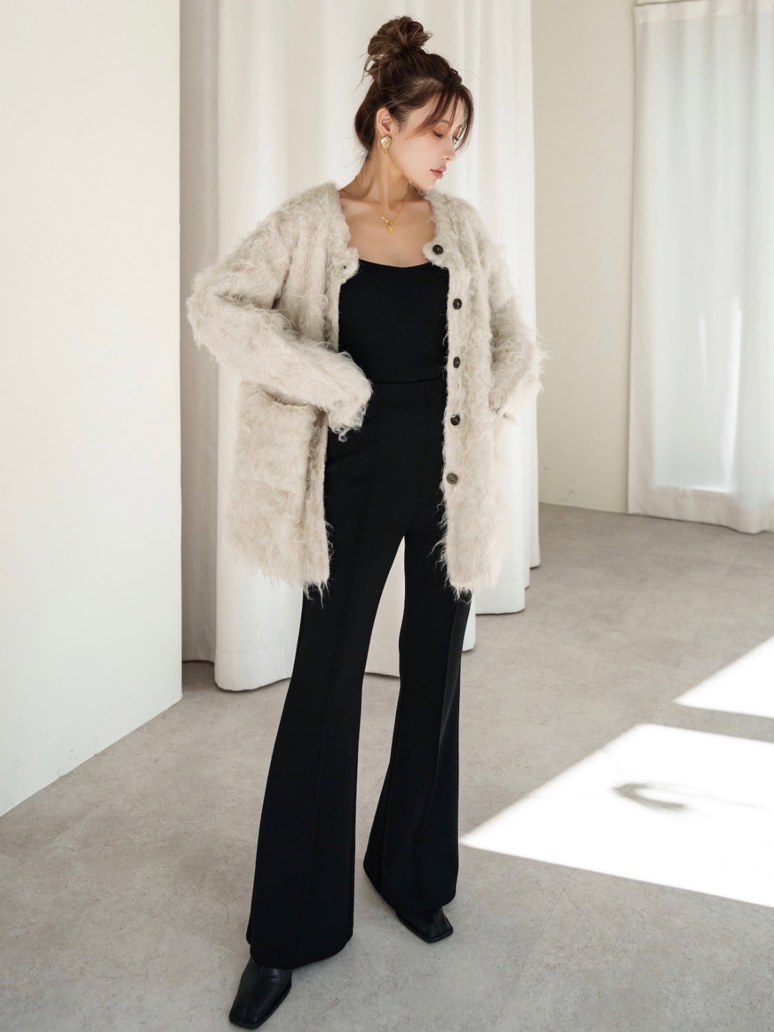 Wool Fur Cardigan