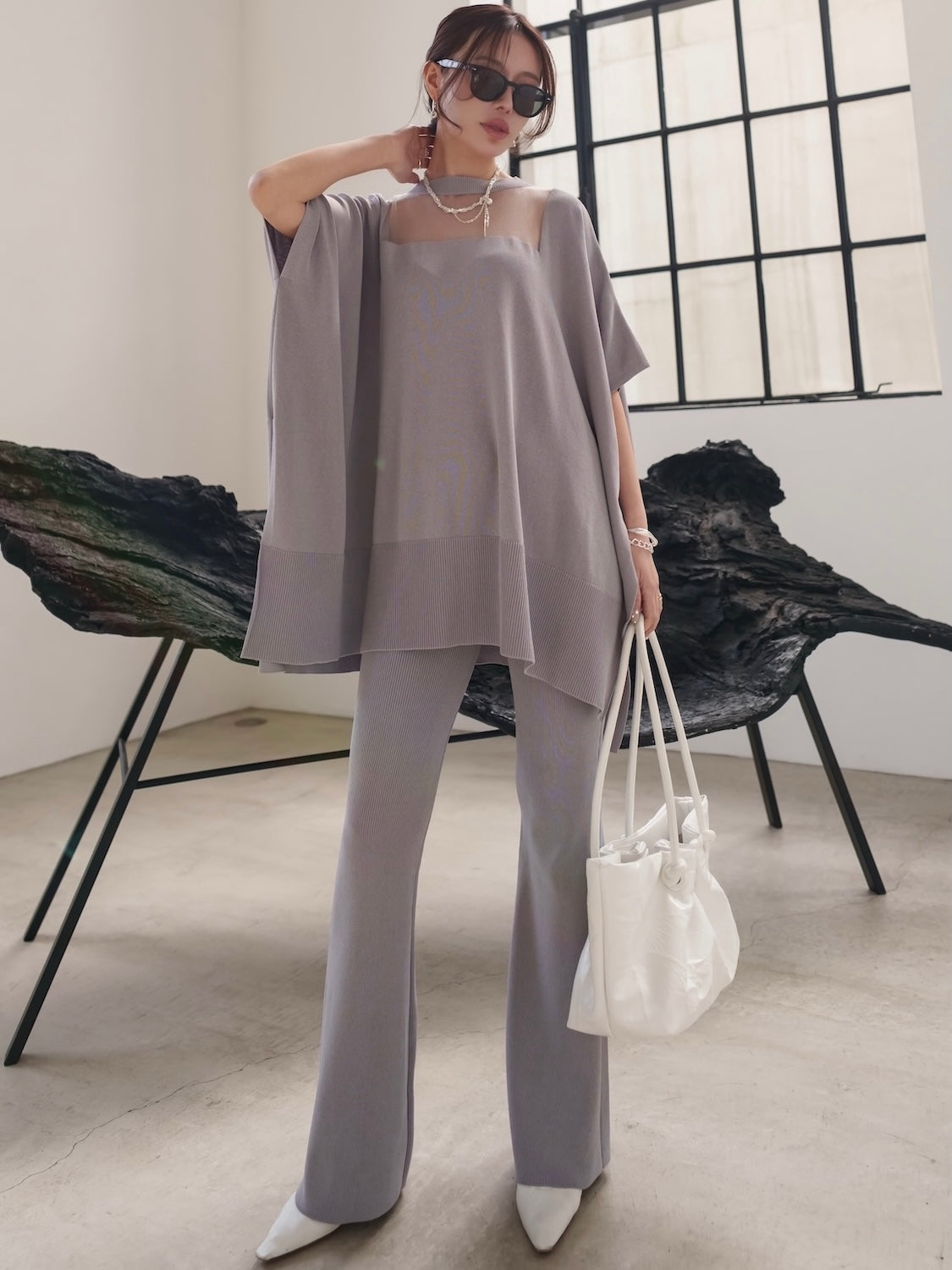 MODEL:159cm<br>COLOR:グレー