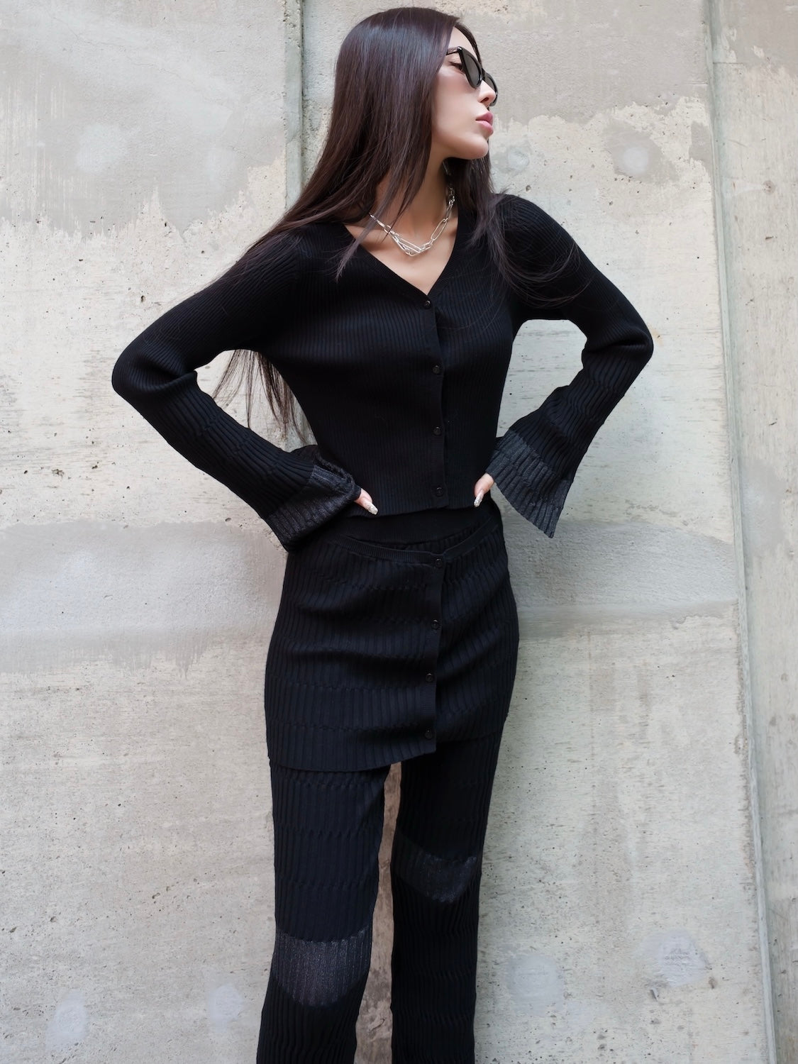 Multi シアー Ribニット セットアップ