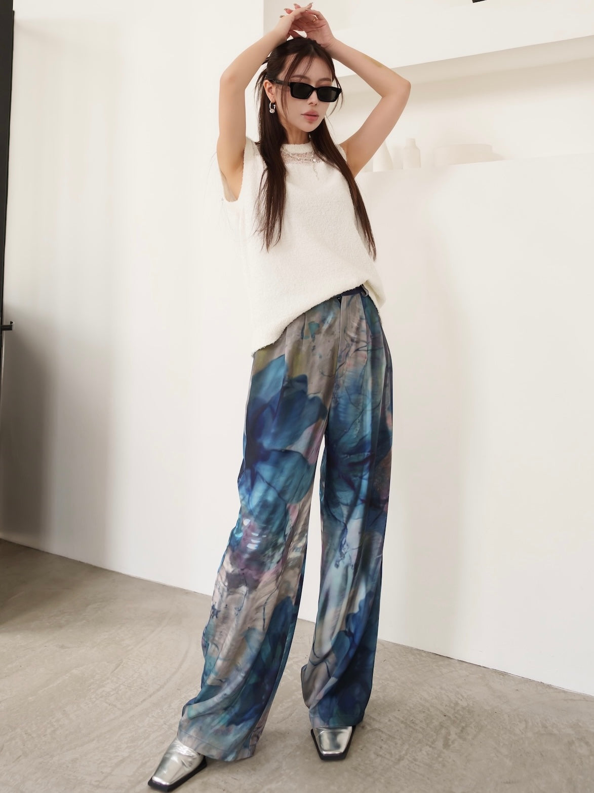 Aqua Flos Design Wide Pants