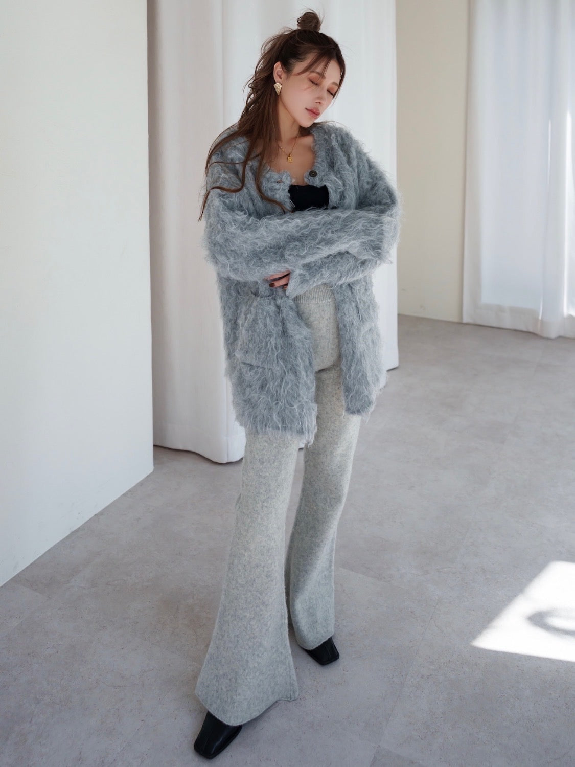 MODEL:159cm<br>COLOR:グレー