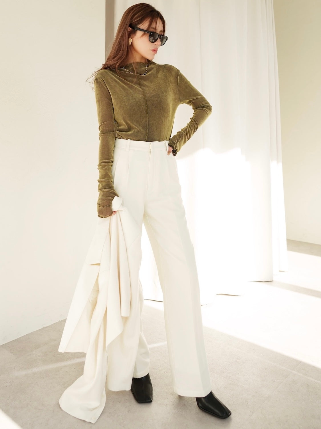 Wool ツイル ワイド スラックス