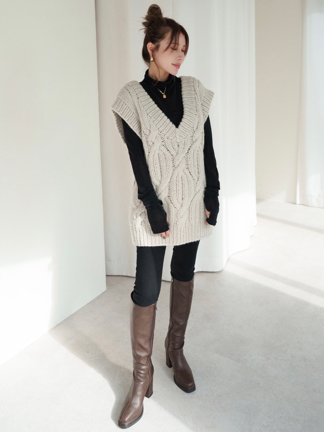 MODEL:159cm<br>着用サイズ23.5cm<br>COLOR:ブラウン