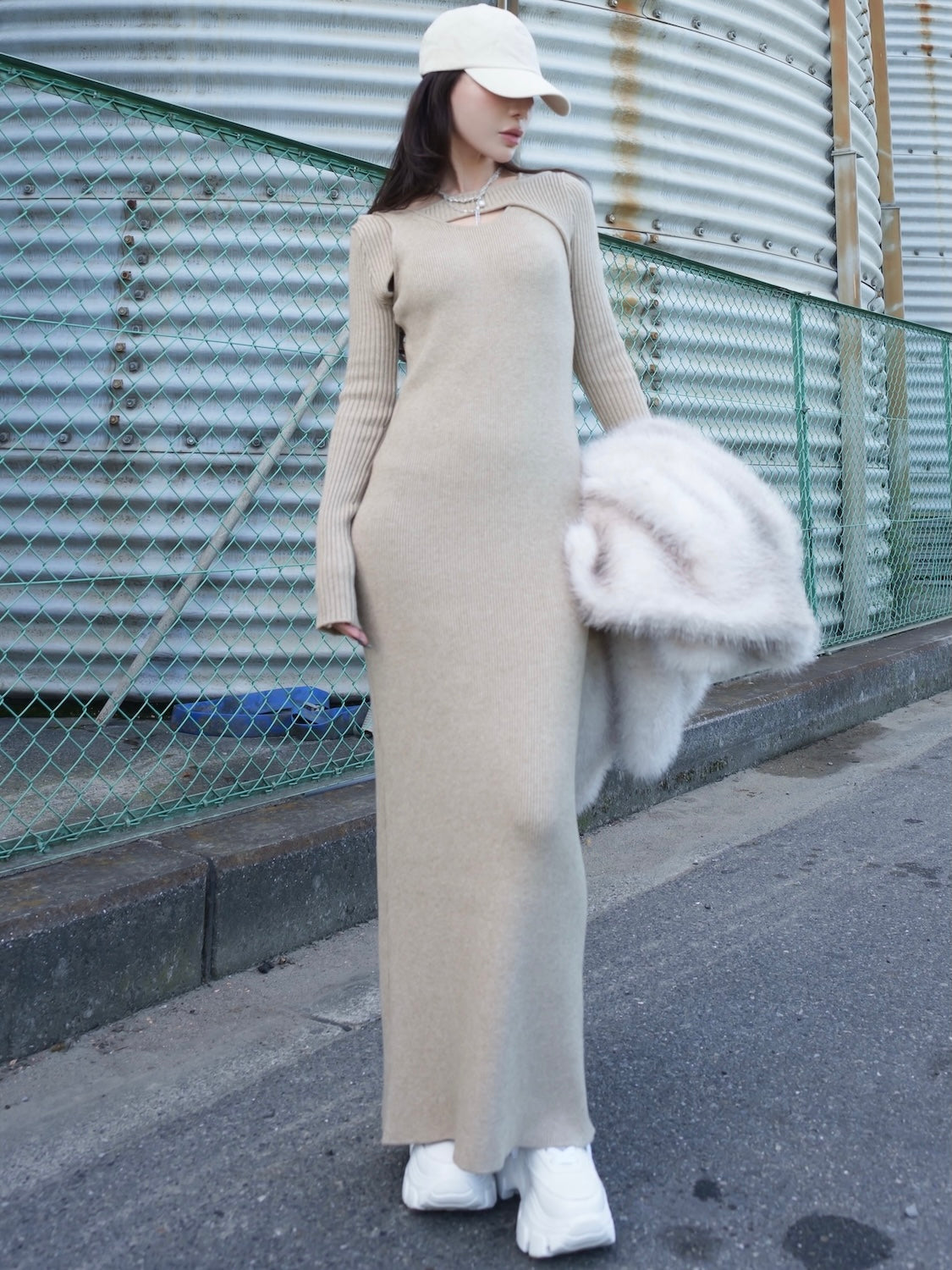 レイヤーライク Rib KNIT ワンピース