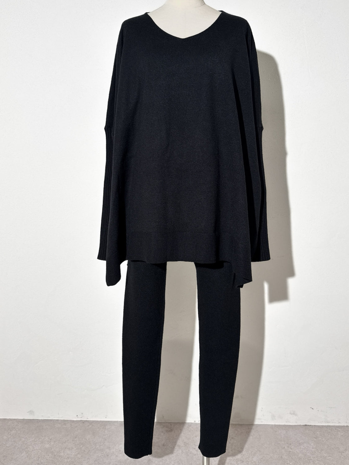 3ピース フーディー ポンチョ KNIT セットアップ