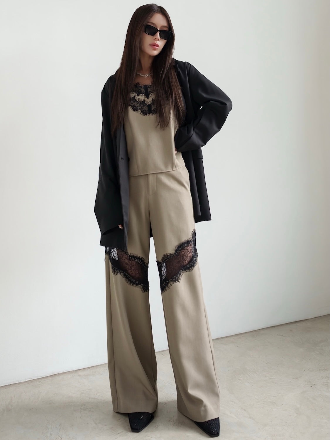 Lace Switch Wide Slacks