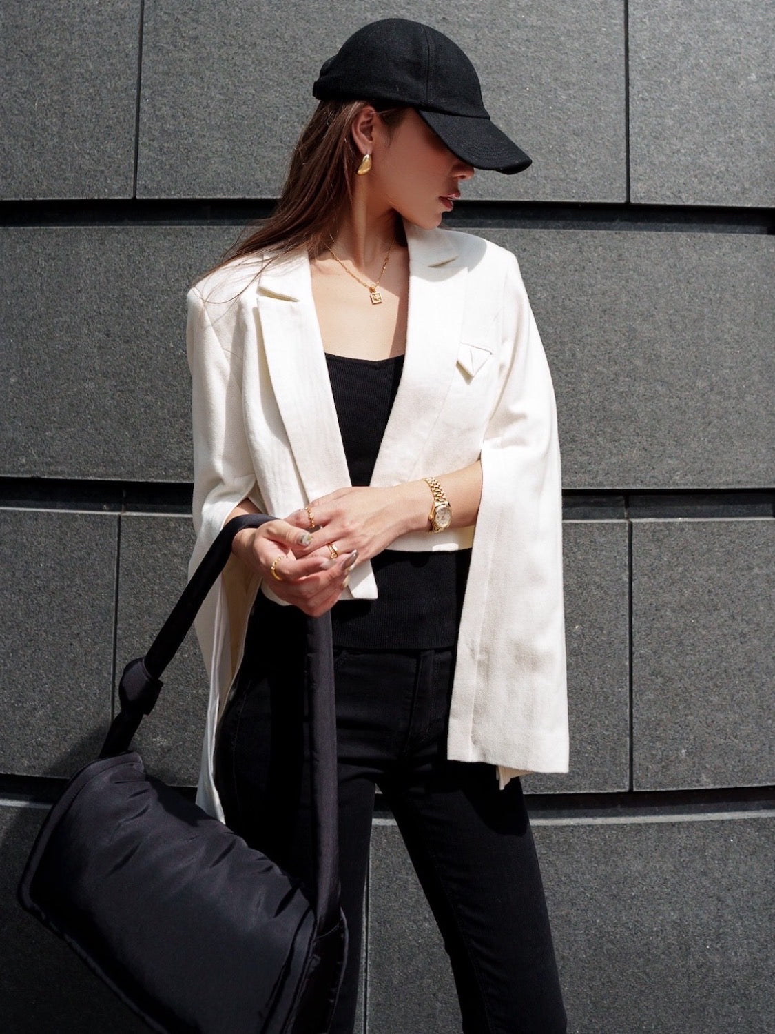 Wool twill short jacket