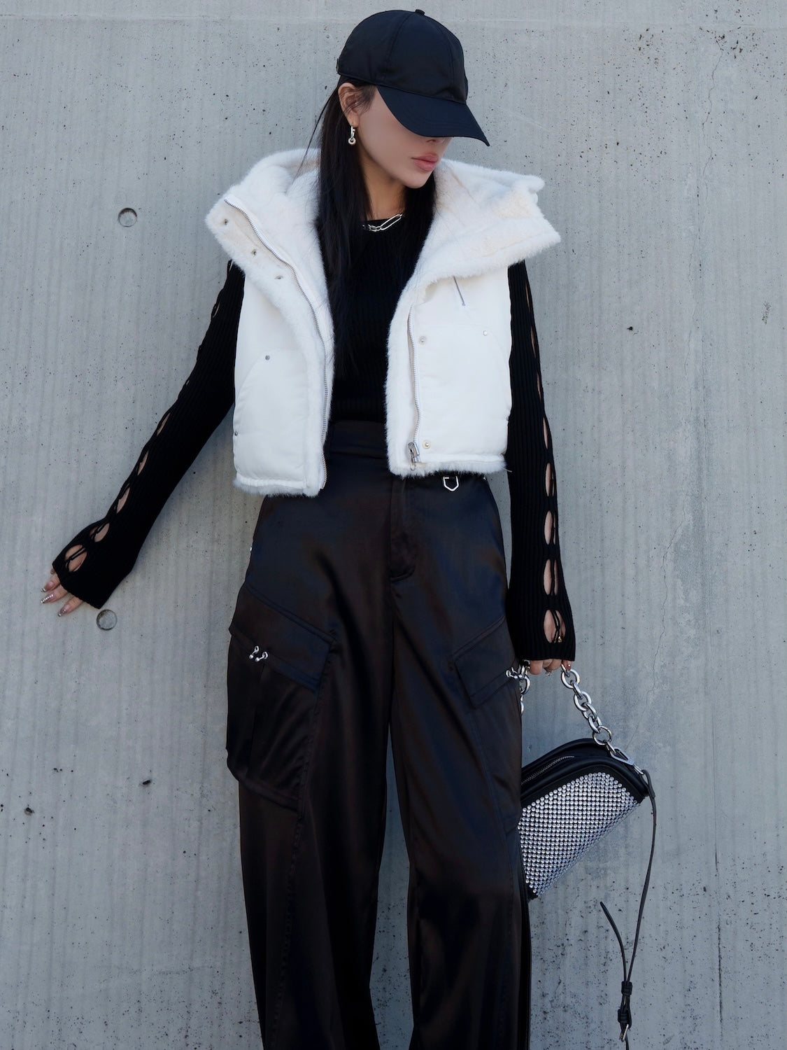 2Way リバーシブル ショート Fur ベスト