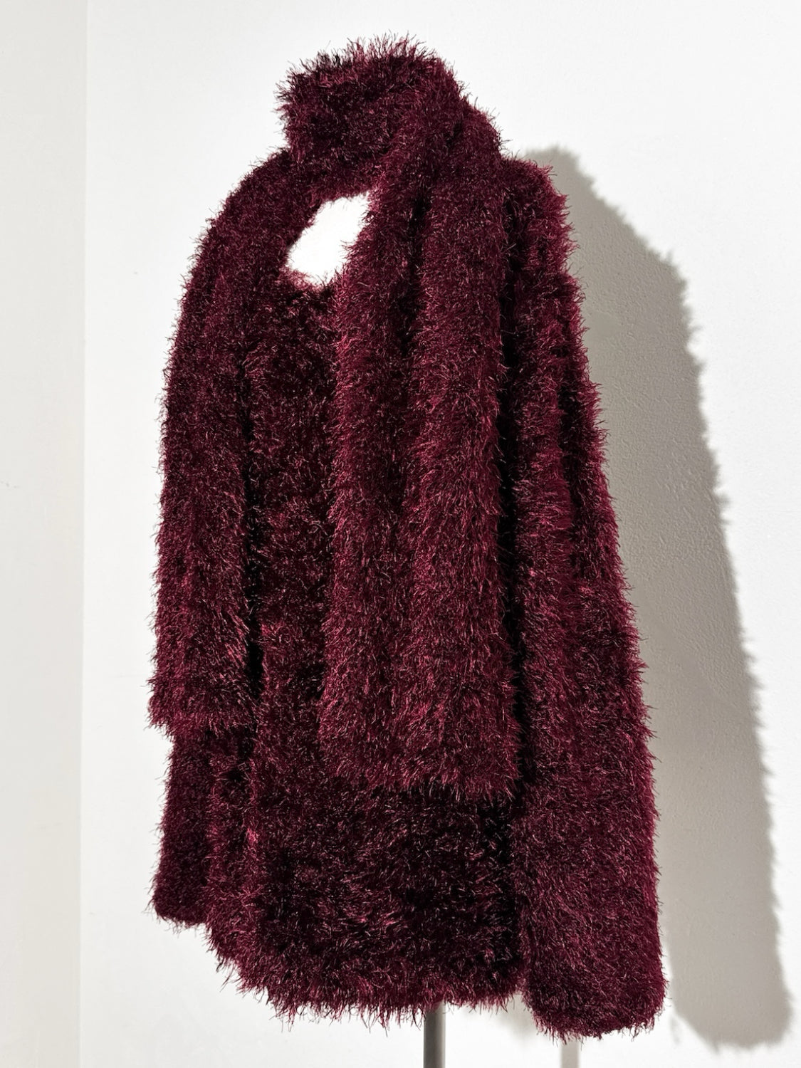 Vネック シャギーKNIT&マフラー Set