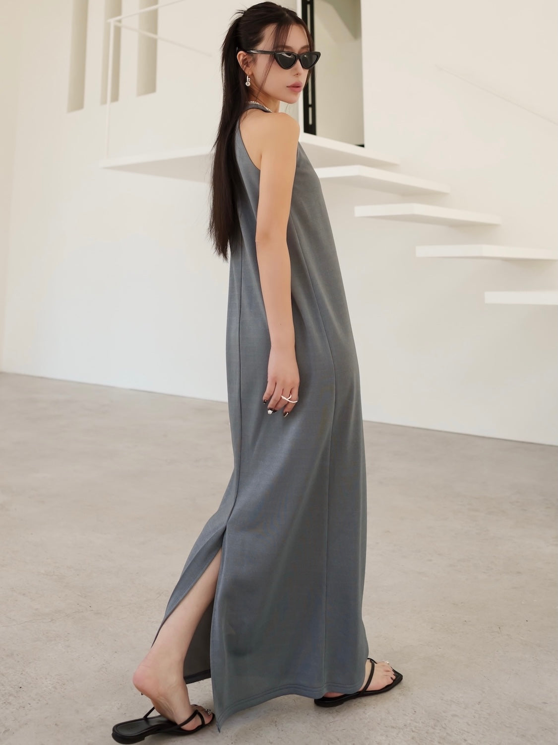 Basic ラメ カットソー ワンピース