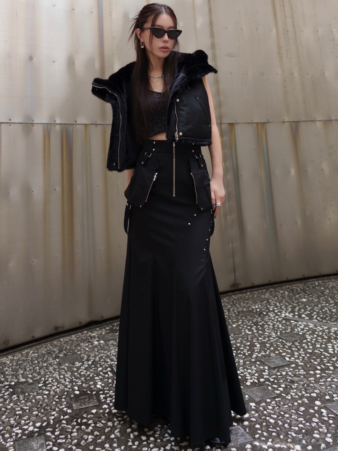 2Way リバーシブル ショート Fur ベスト