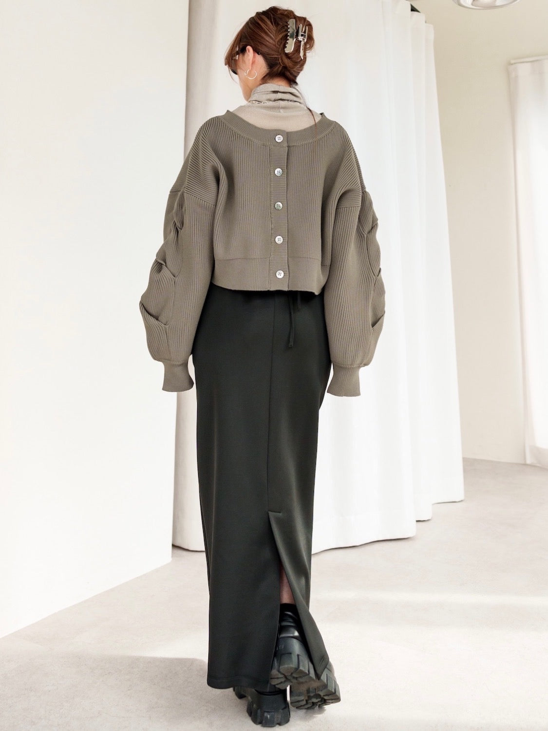 2way sleeve design cardigan