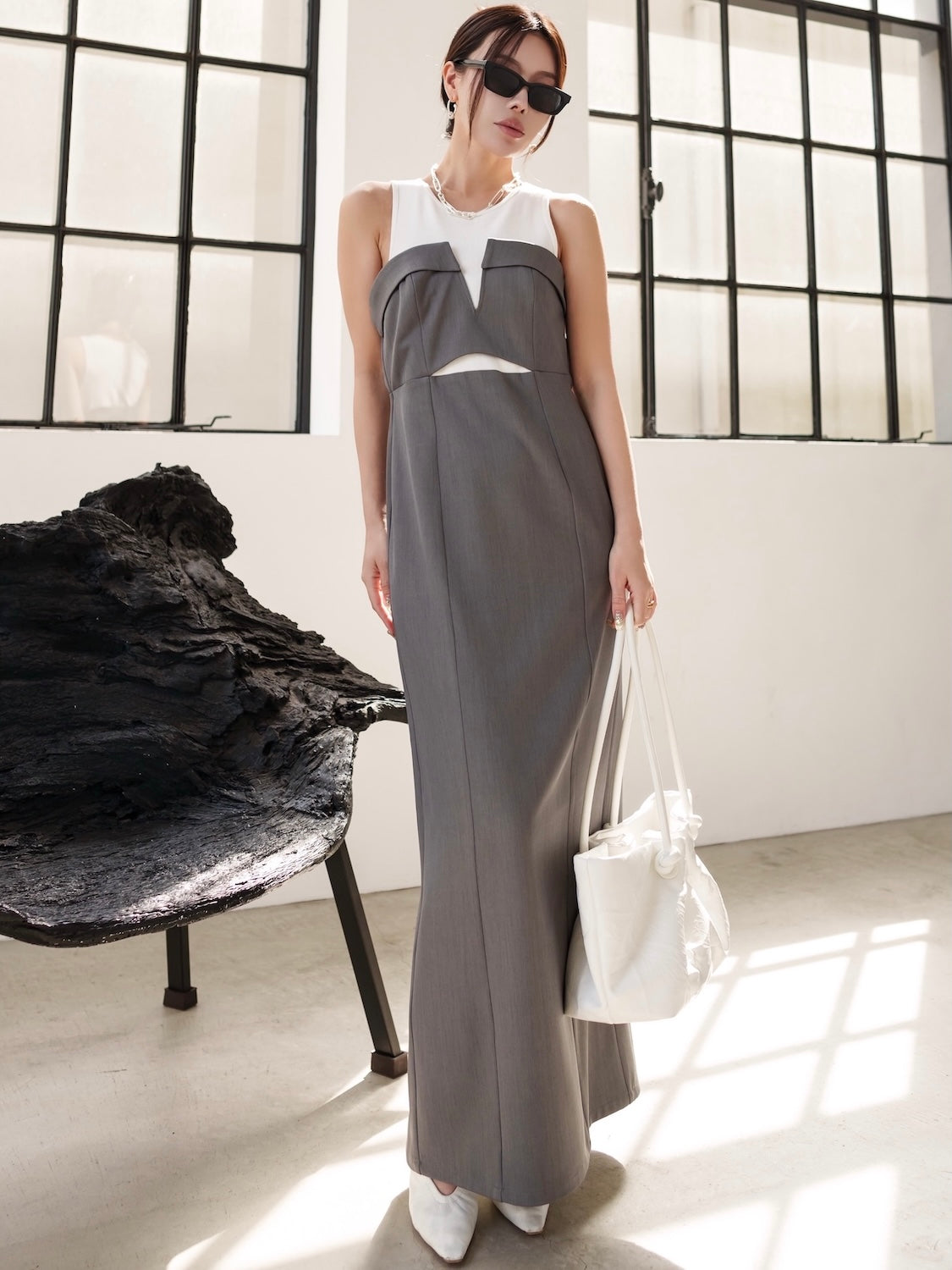 MODEL:159cm<br>COLOR:グレー