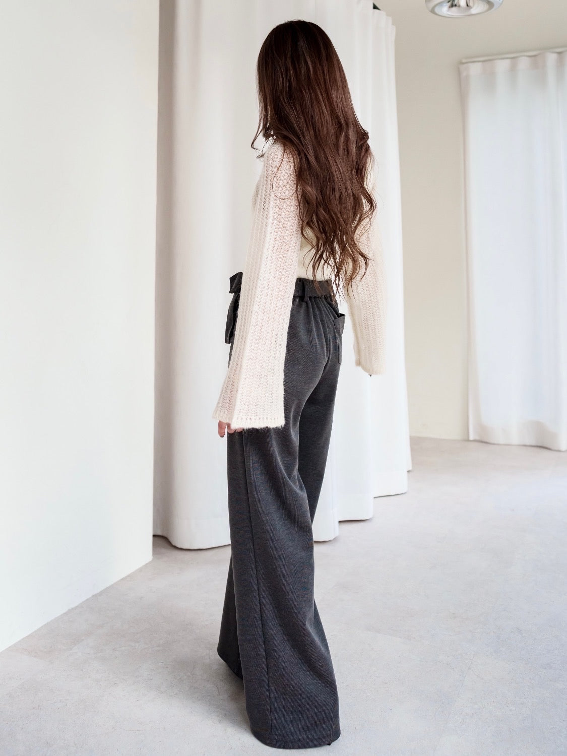 ベルスリーブ ウールニット Tops