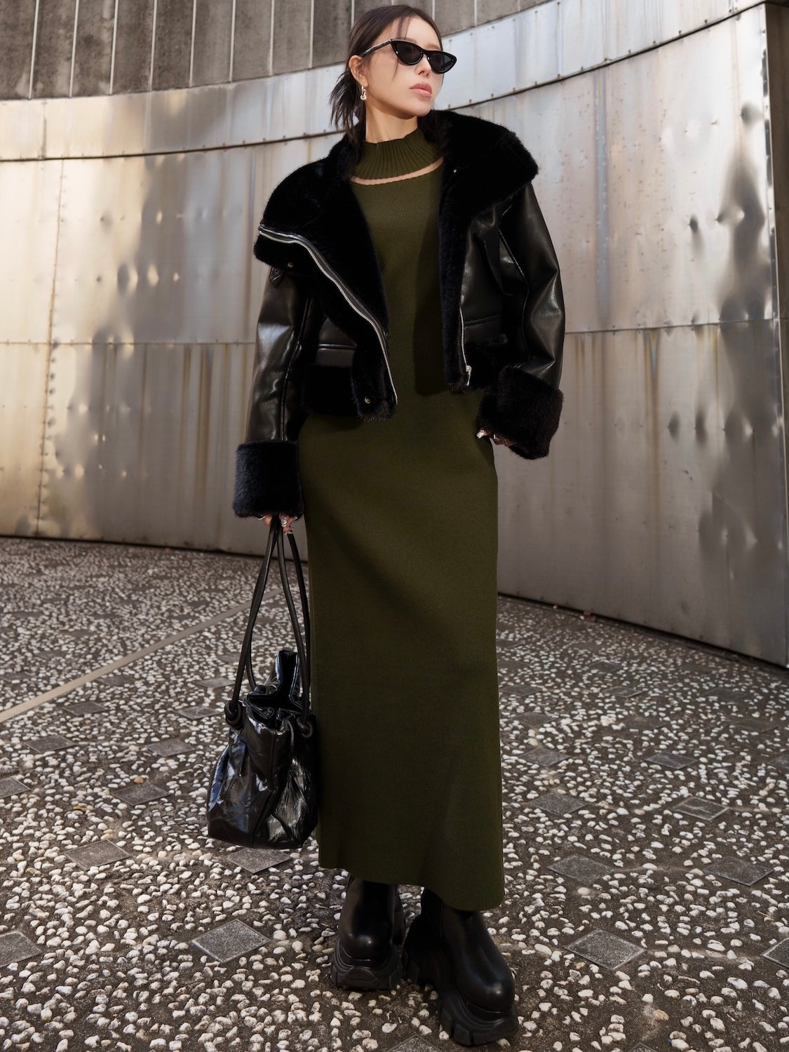 リバーシブル ボンディング Furジャケット