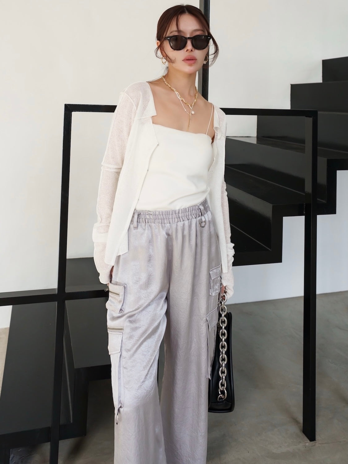 Ensemble-like cardigan and top