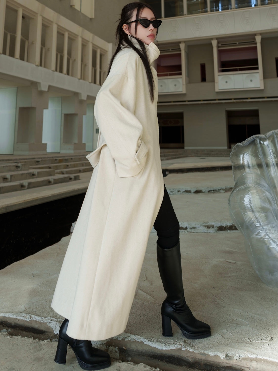 フロントカット スタンド WOOL コート