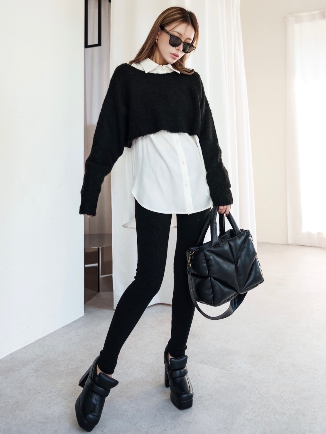 ウールニット レイヤード Shirt