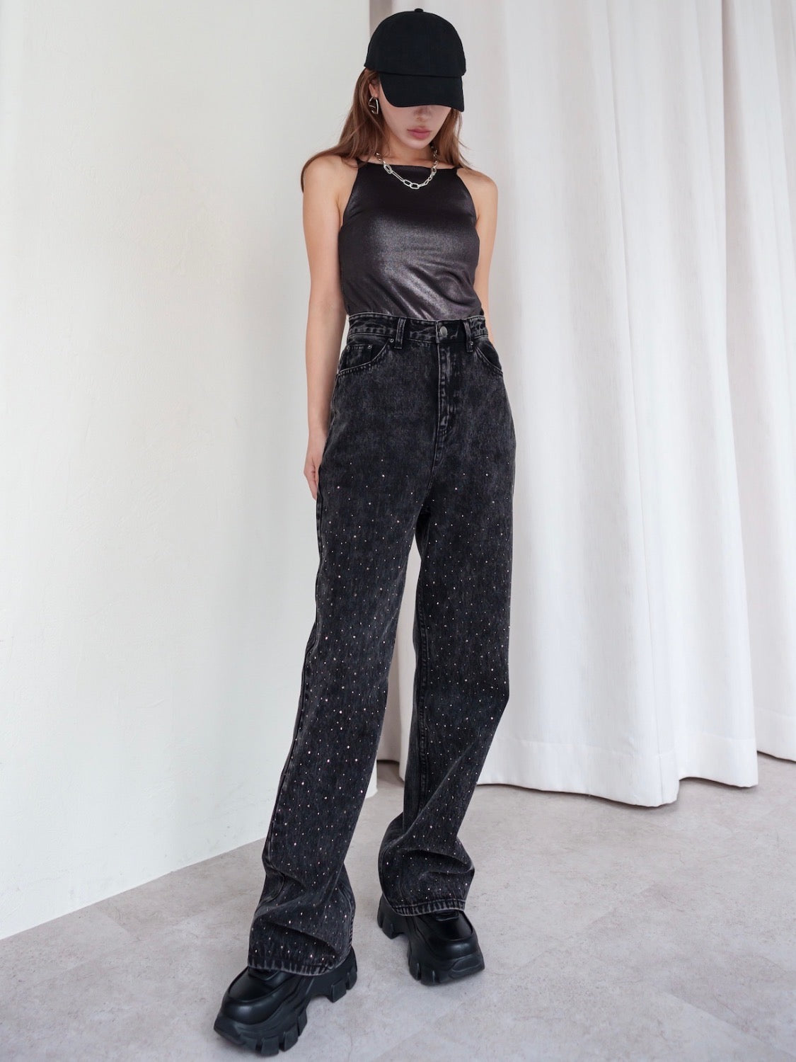 Washed Wide Stone Denim