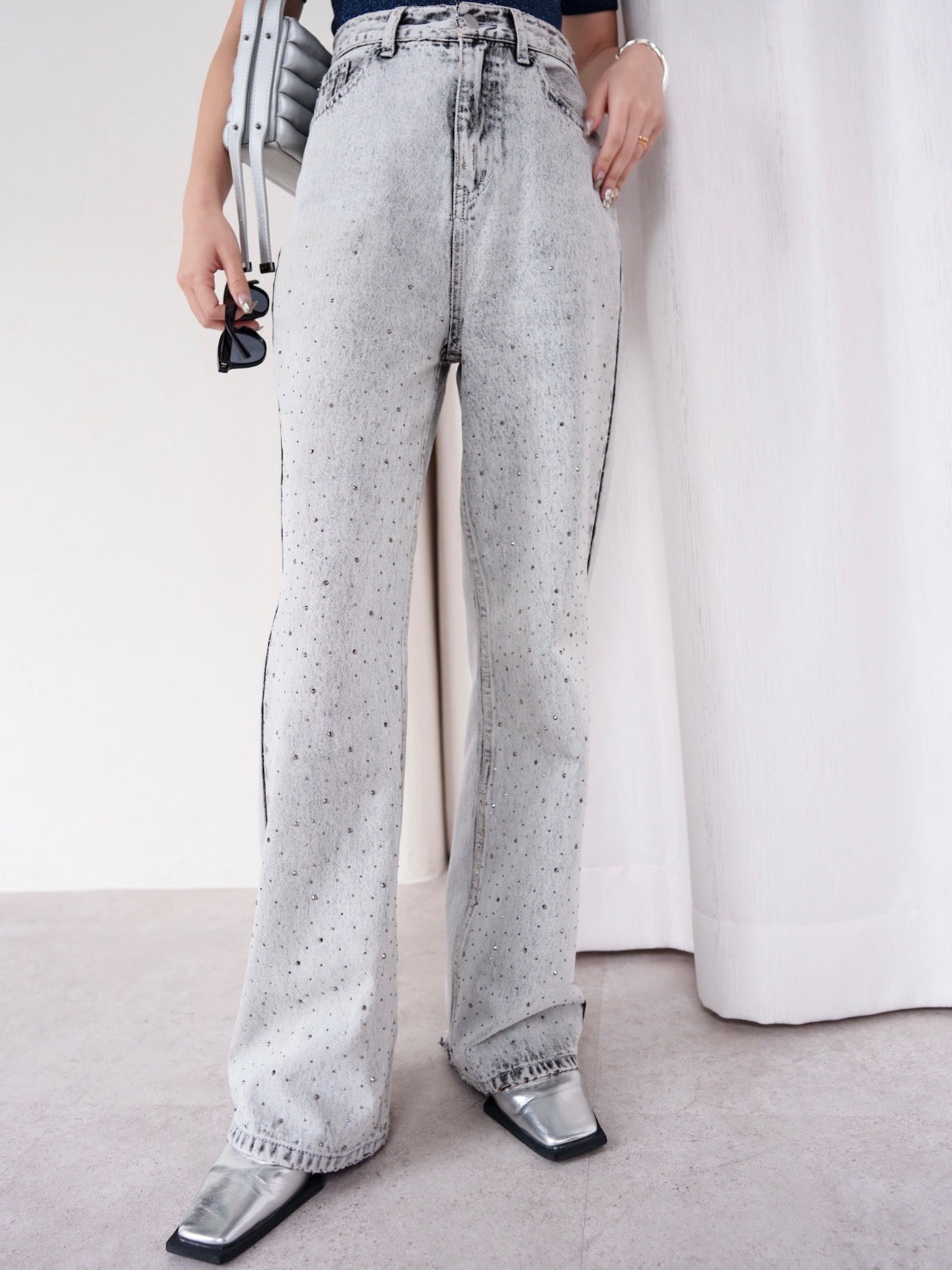 Washed Wide Stone Denim