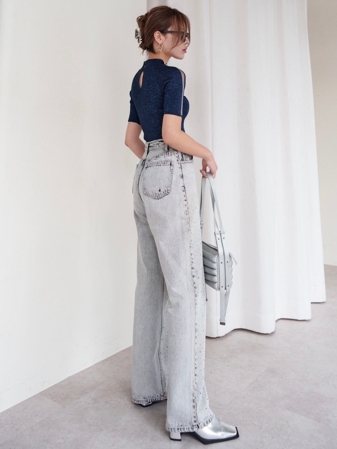 Washed Wide Stone Denim