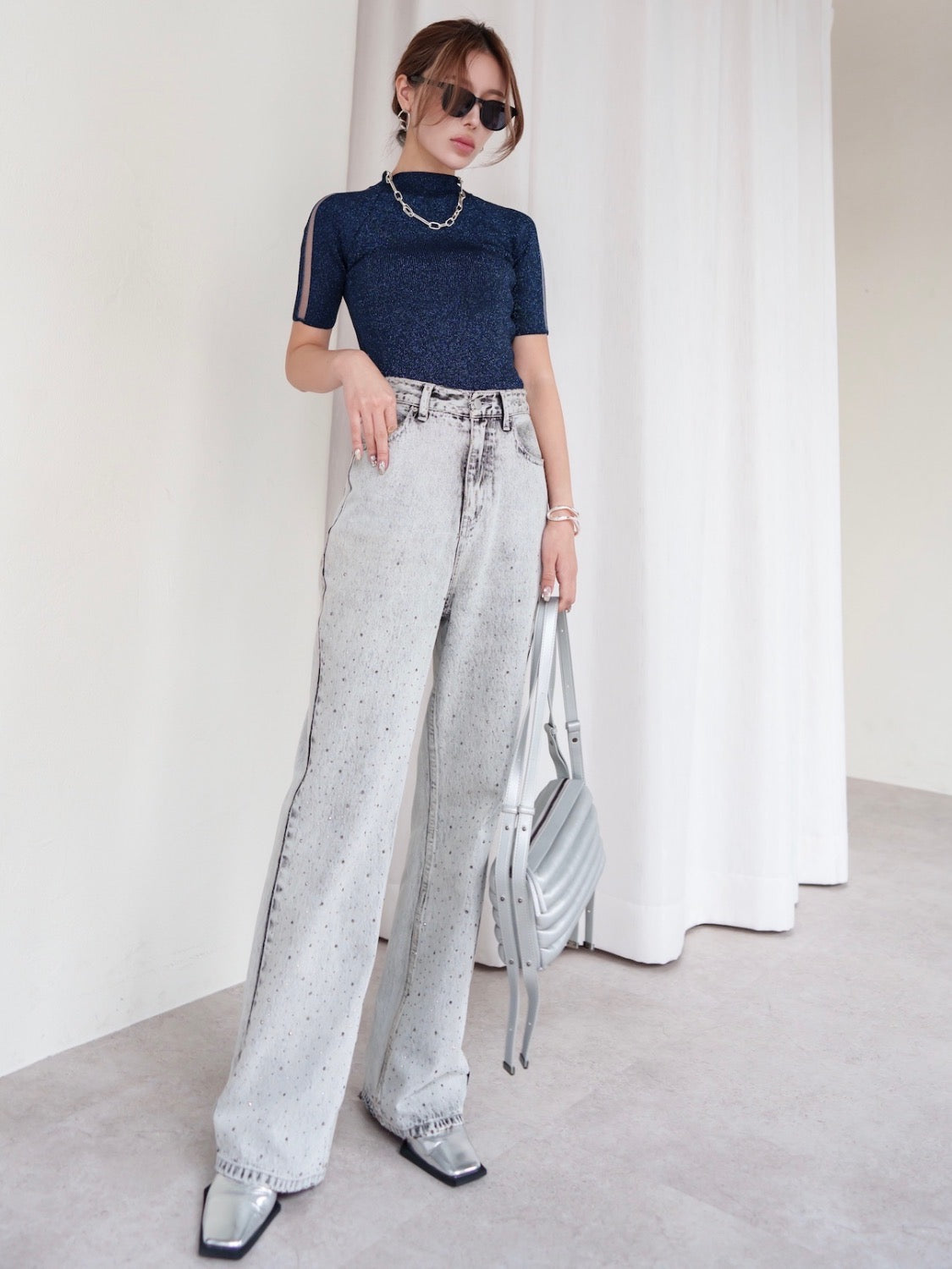 Washed Wide Stone Denim