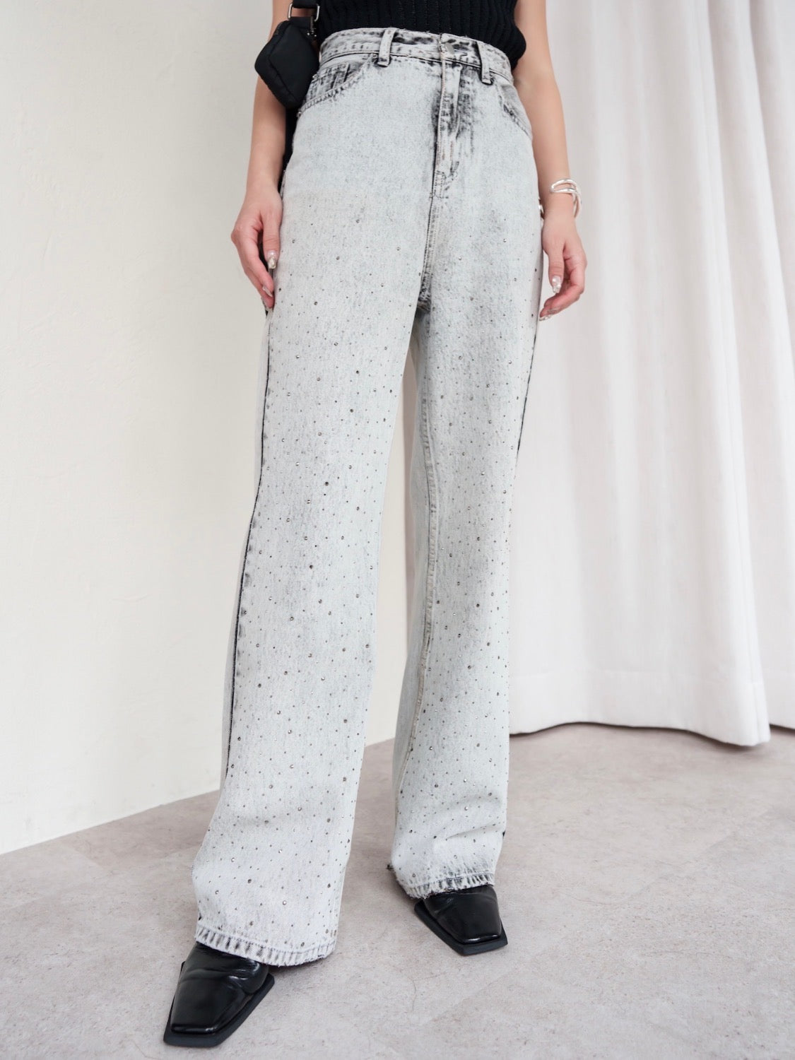Washed Wide Stone Denim