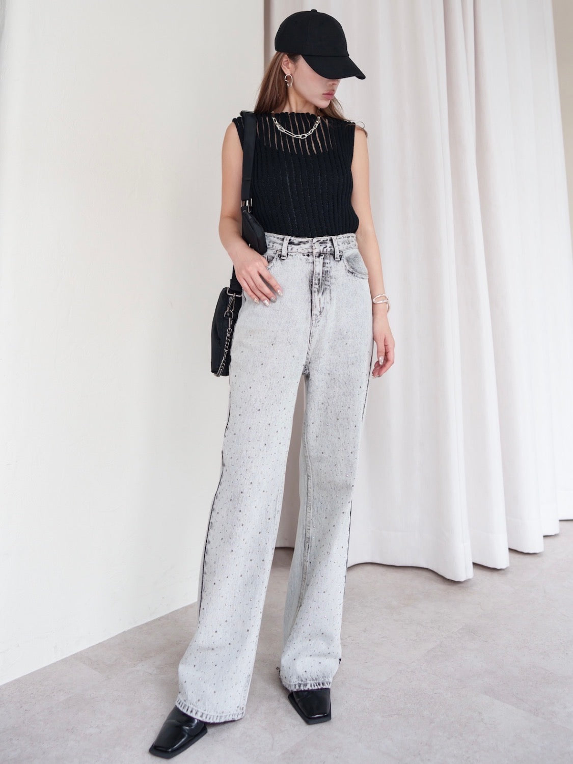 Washed Wide Stone Denim