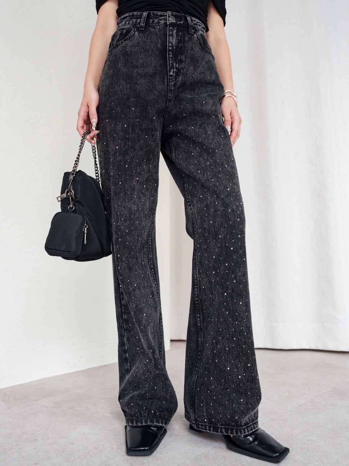 Washed Wide Stone Denim