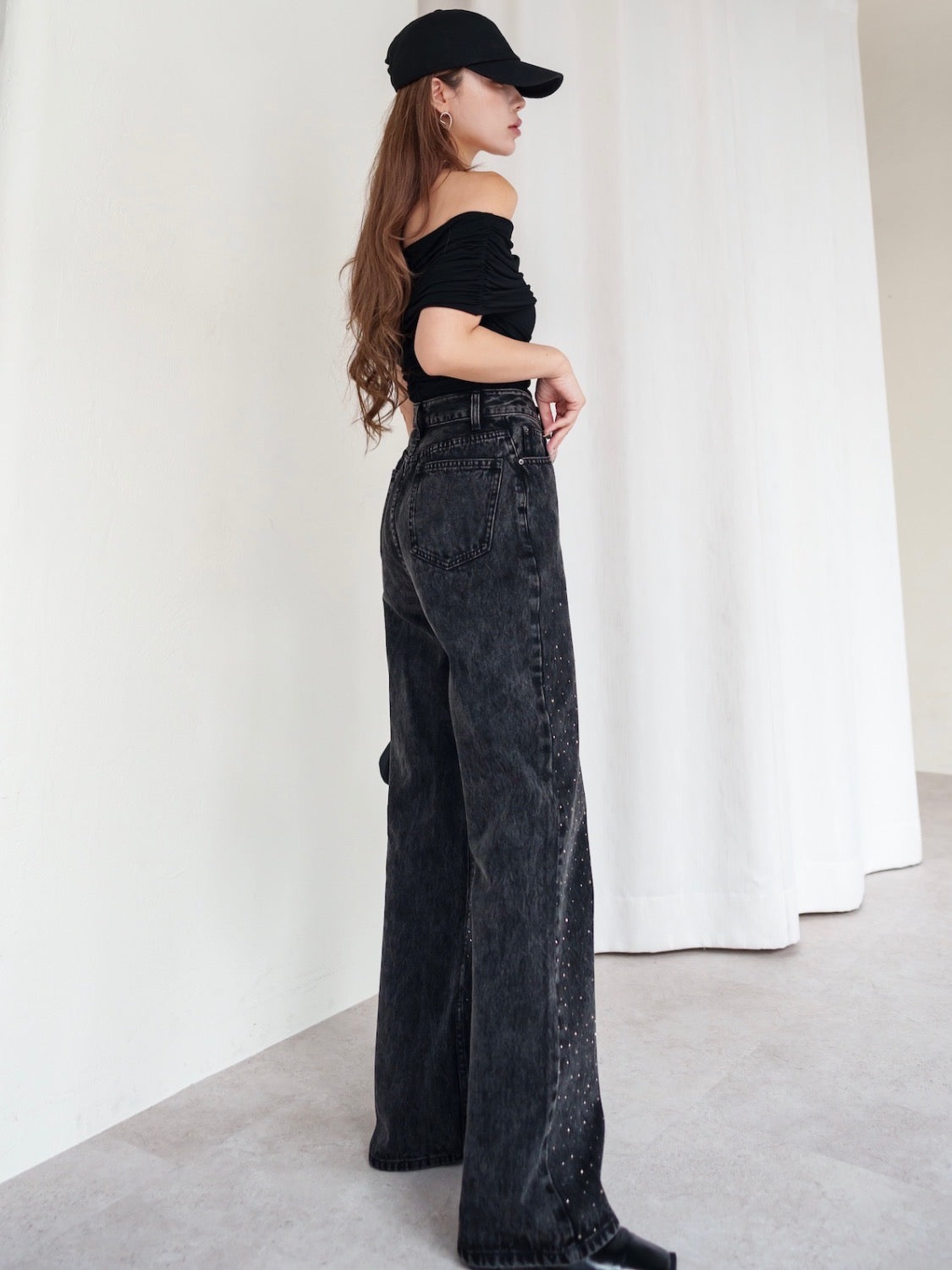 Washed Wide Stone Denim