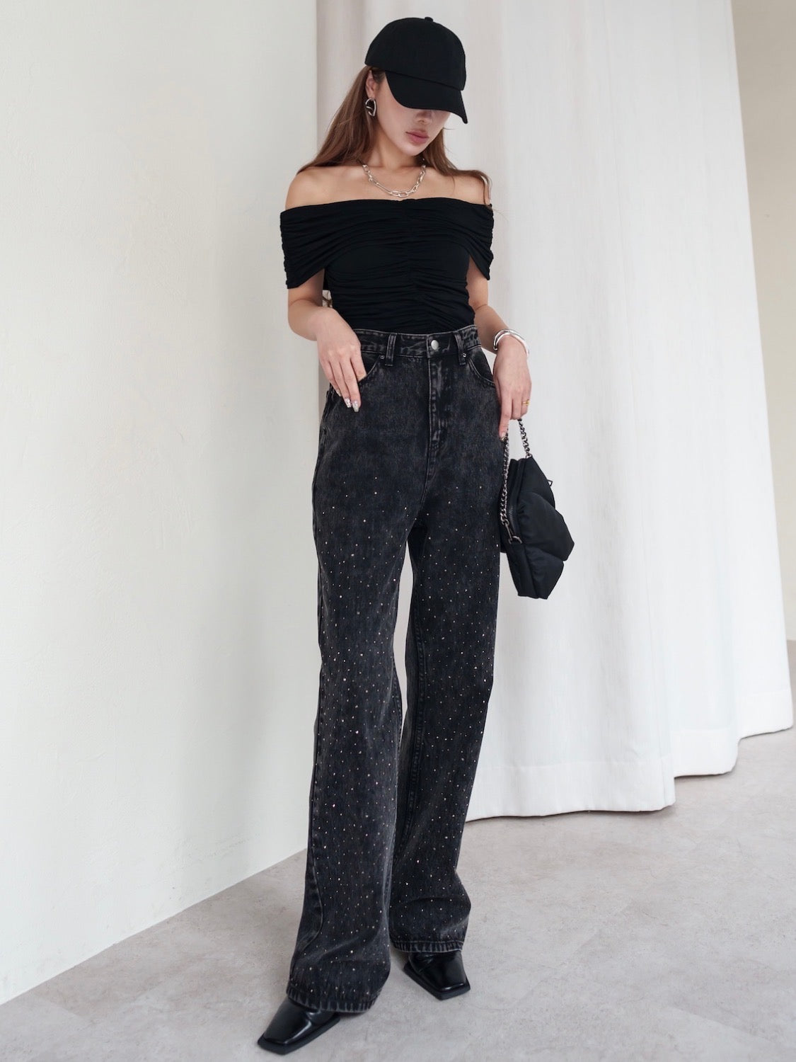 Washed Wide Stone Denim