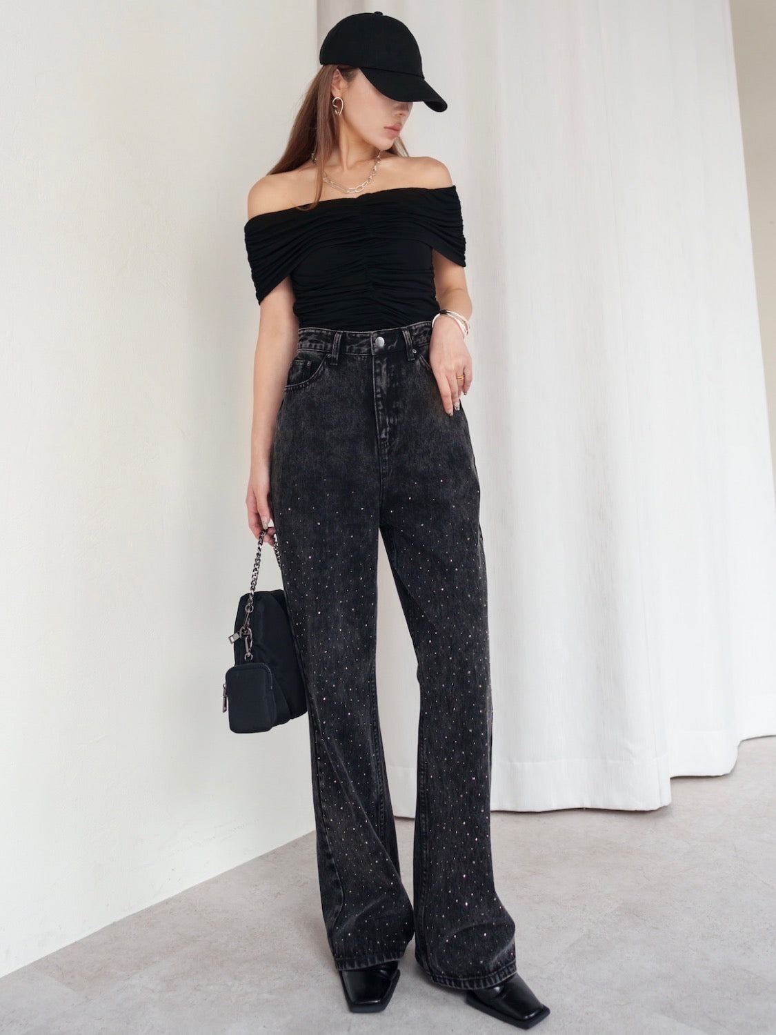 Washed Wide Stone Denim
