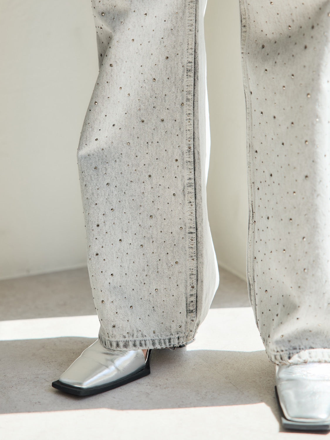 Washed Wide Stone Denim