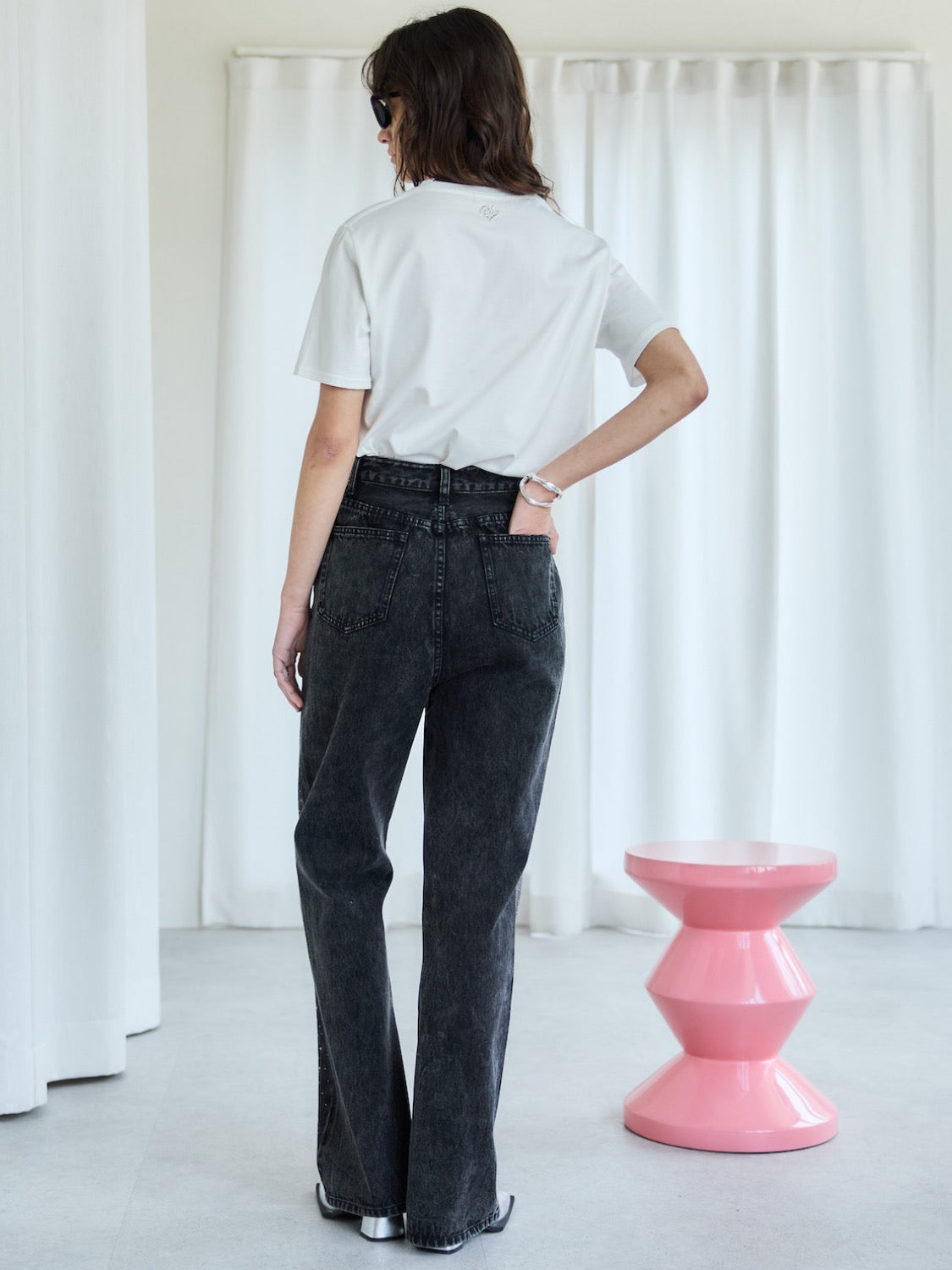 Washed Wide Stone Denim