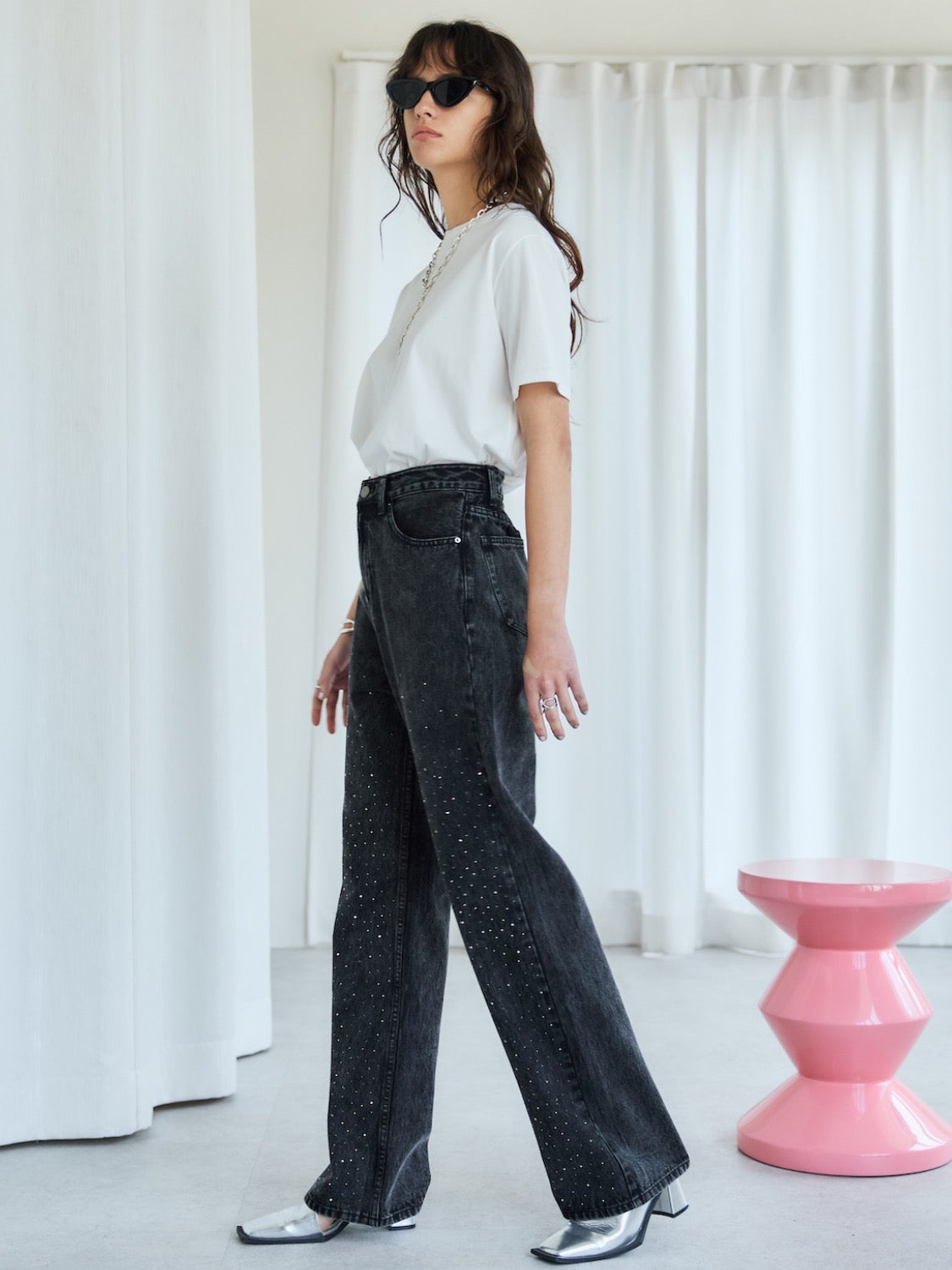 Washed Wide Stone Denim