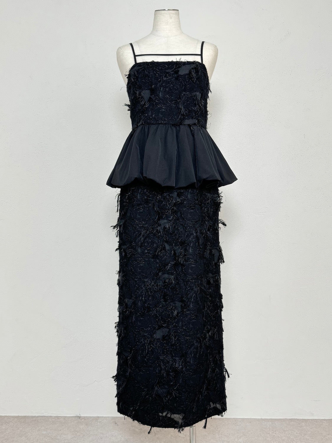 シアー Jaguard ペプラム ドレス