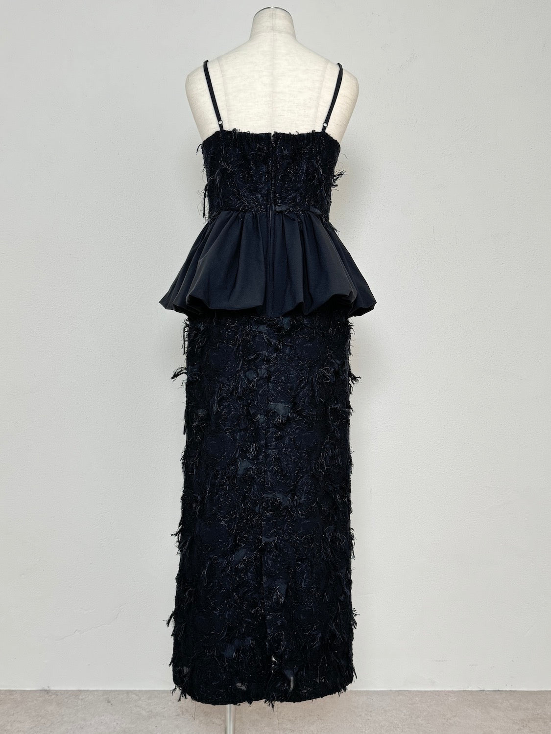 シアー Jaguard ペプラム ドレス