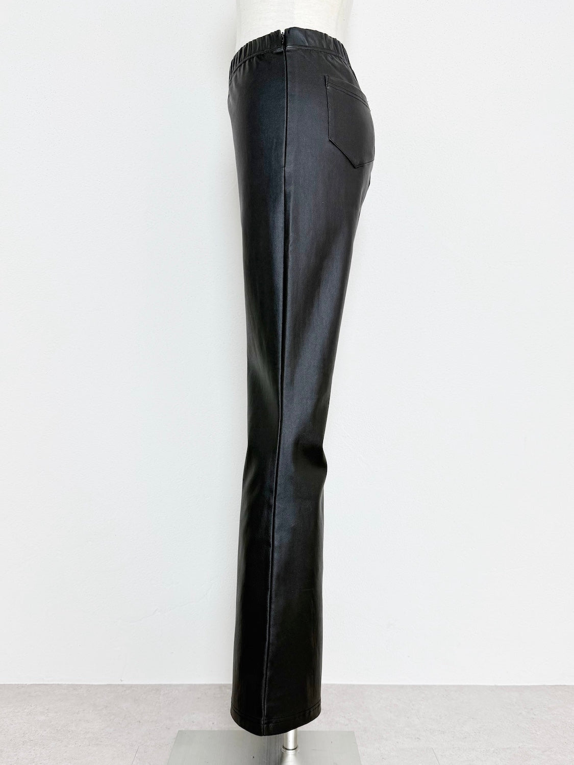Leather-like flare pants
