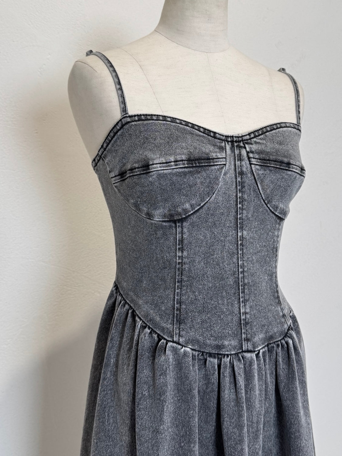 コルセットライク フレア DENIM Dress
