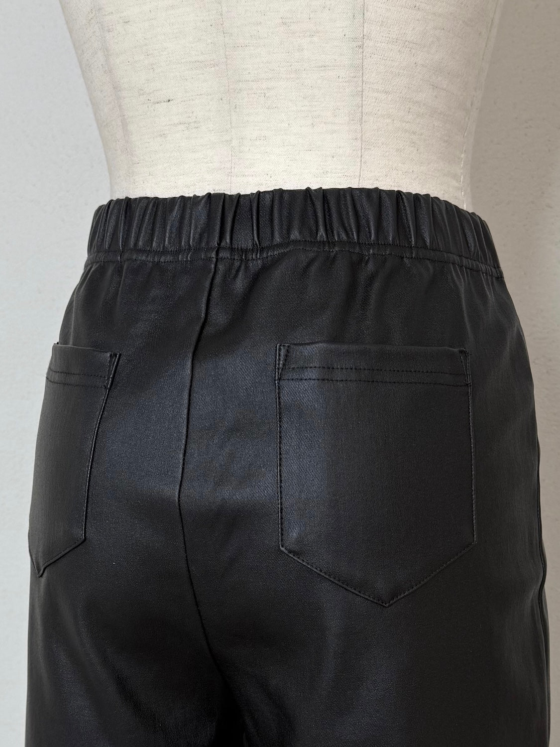 Leather-like flare pants