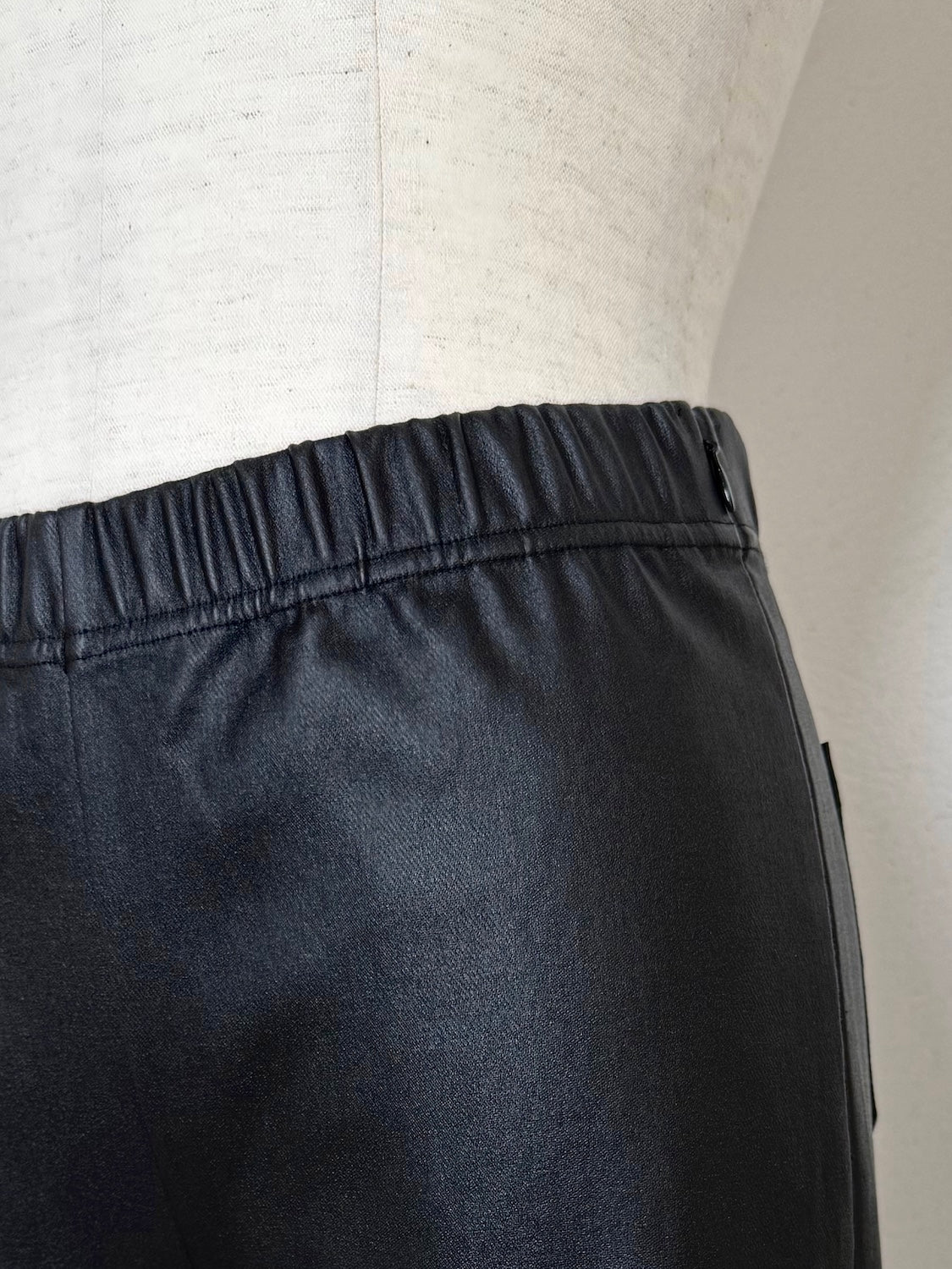 Leather-like flare pants