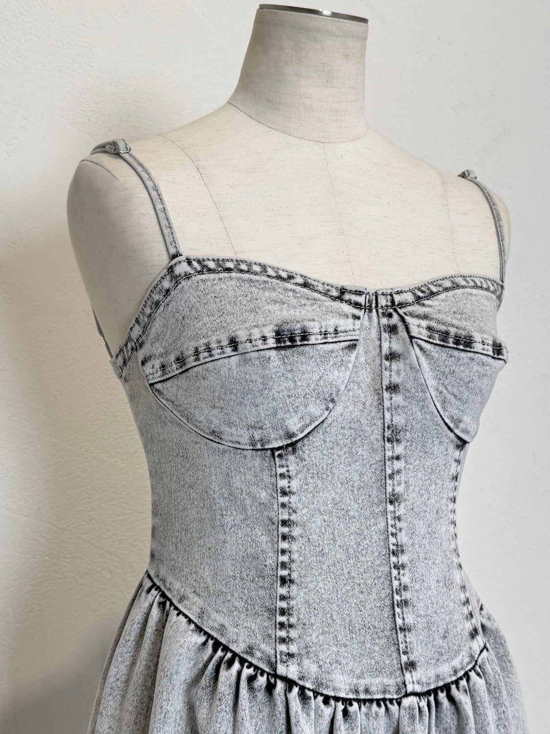 コルセットライク フレア DENIM Dress