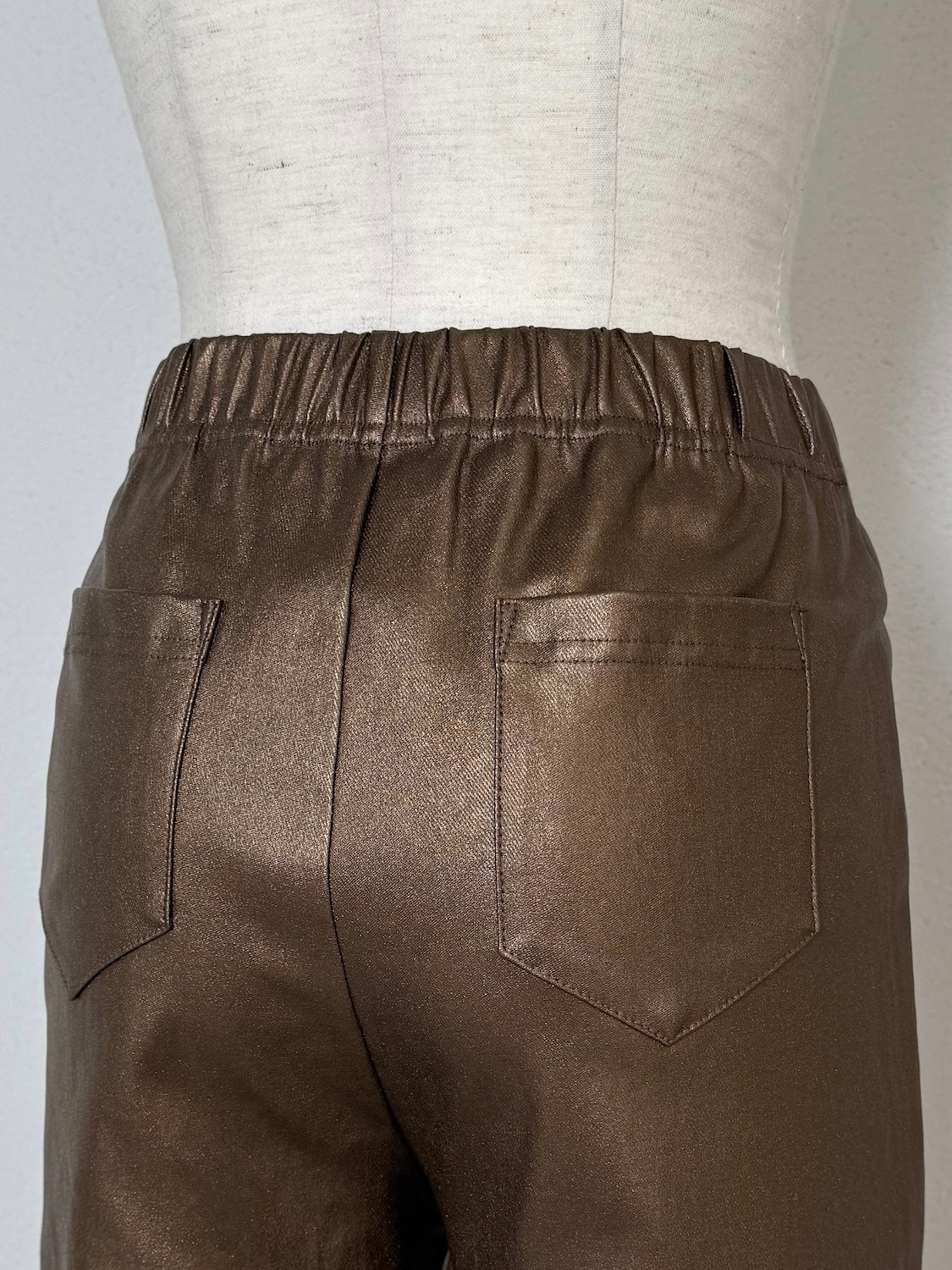 Leather-like flare pants