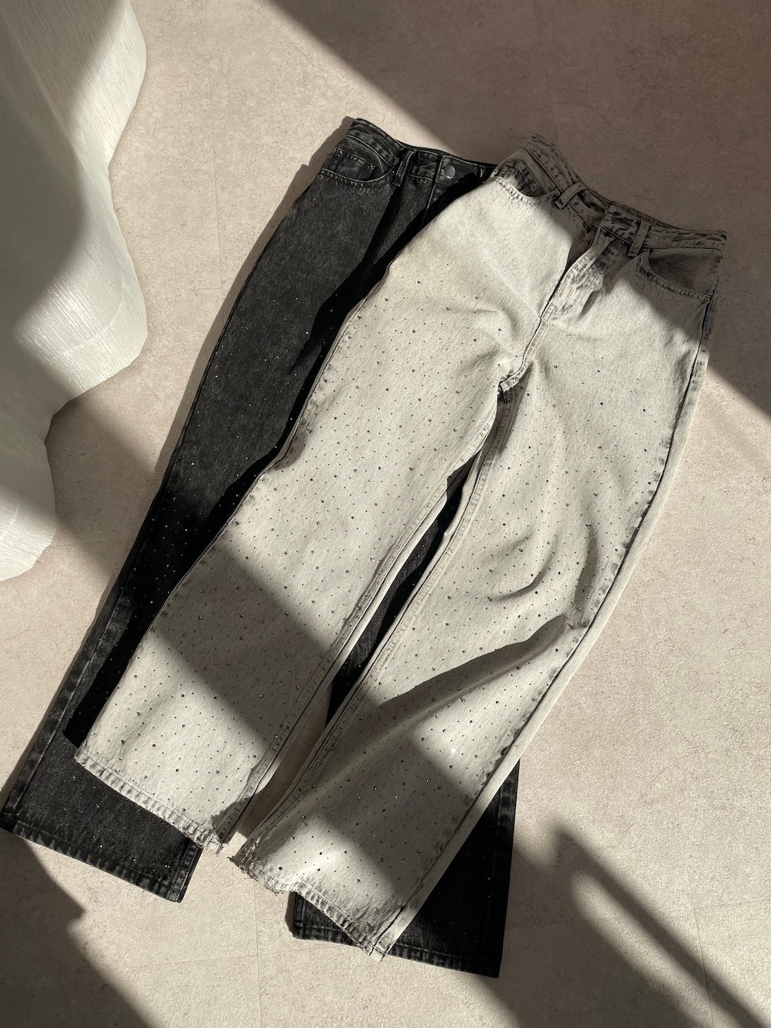 Washed Wide Stone Denim